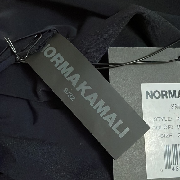 Norma Kamali High-Waist Straight Leg Pant in Midnight Blue - Picture 12 of 12